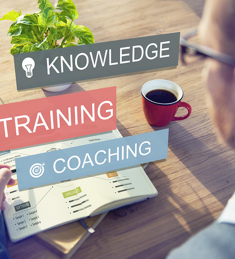 Knowledge Training Coaching captions for learning and development