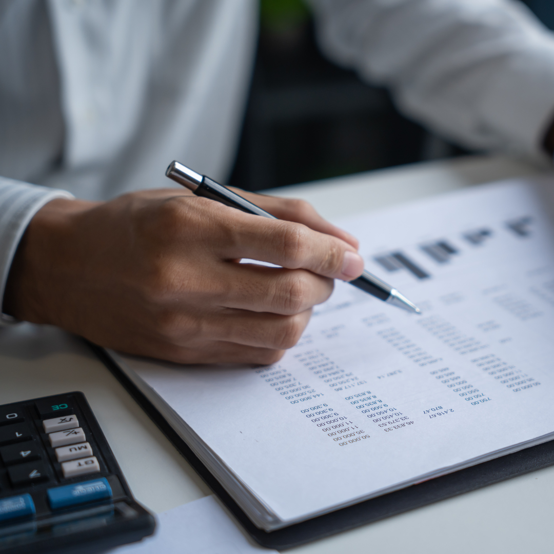 Financial reports analysis displayed on tablet